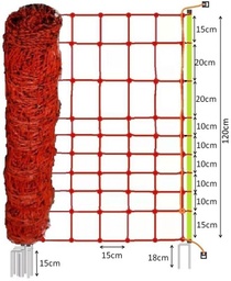 [10381] Euronetz Euronetz 'Wolfnetz Jumbo' 120/2 x 50m afrasteringsnet ter bescherming tegen wolven