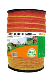 [FG10210] Electric fence tape 'Spezial' 20mmx200m / 4x 0,16mm yellow/orange Göbel